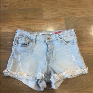 Celebrity Pink Frayed Hem‎ Light Wash Shorts